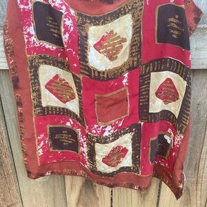 Adolfo silk brown square scarf